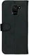 Rosso Deluxe Samsung Galaxy A6 Hoesje Echt Leer Book Case Zwart afbeelding 5
