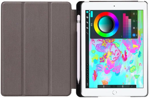 Apple iPad 2017 / 2018 / Air / Air 2 Tri-Fold Hoes Zwart afbeelding 4