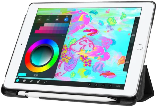 Apple iPad 2017 / 2018 / Air / Air 2 Tri-Fold Hoes Zwart afbeelding 5