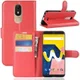 Wiko View Lite Lederen Portemonnee Stand Hoesje Rood afbeelding 1