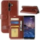 Nokia 7 Plus Lederen Portemonnee Stand Hoesje Bruin afbeelding 2