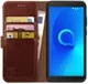 Rosso Element Alcatel 3C Hoesje Book Cover Bruin afbeelding 1
