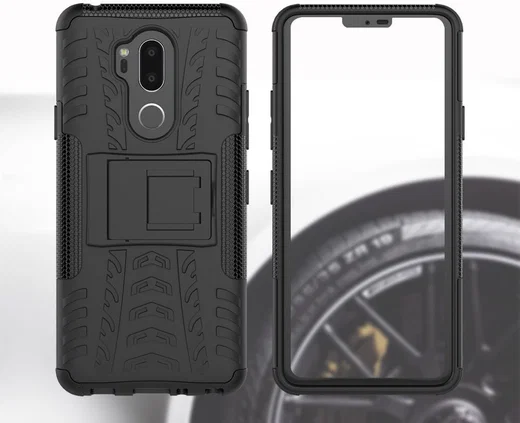 LG G7 Hybride Hoesje met Standaard Zwart afbeelding 10