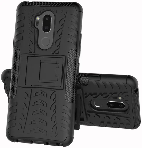 LG G7 Hybride Hoesje met Standaard Zwart afbeelding 4