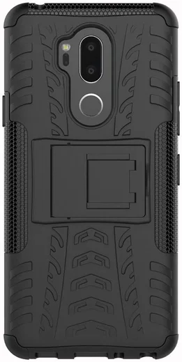 LG G7 Hybride Hoesje met Standaard Zwart afbeelding 7
