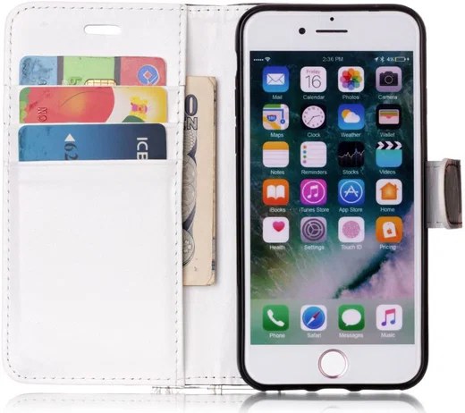 Apple iPhone 7 / 8 2-in-1 Portemonnee Hoesje met Print Bloemen afbeelding 2