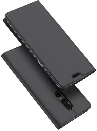 Dux Ducis OnePlus 6 Premium Bookcase Hoesje Grijs afbeelding 5