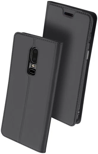 Dux Ducis OnePlus 6 Premium Bookcase Hoesje Grijs afbeelding 6
