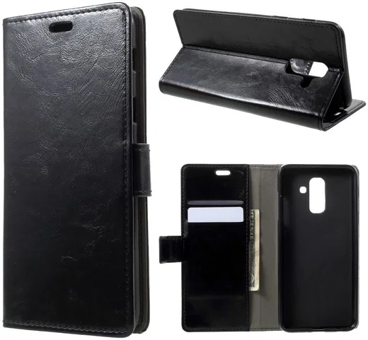 Samsung Galaxy A6 Hoesje met Kaarthouder Zwart afbeelding 10