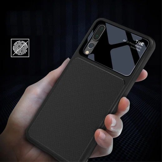 Huawei P20 Pro Tempered Glass TPU Hoesje Zwart afbeelding 4