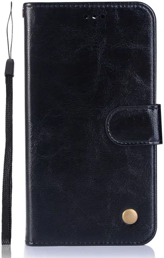 Nokia 6.1 / Nokia 6 (2018) Retro Portemonnee Hoesje Zwart afbeelding 1