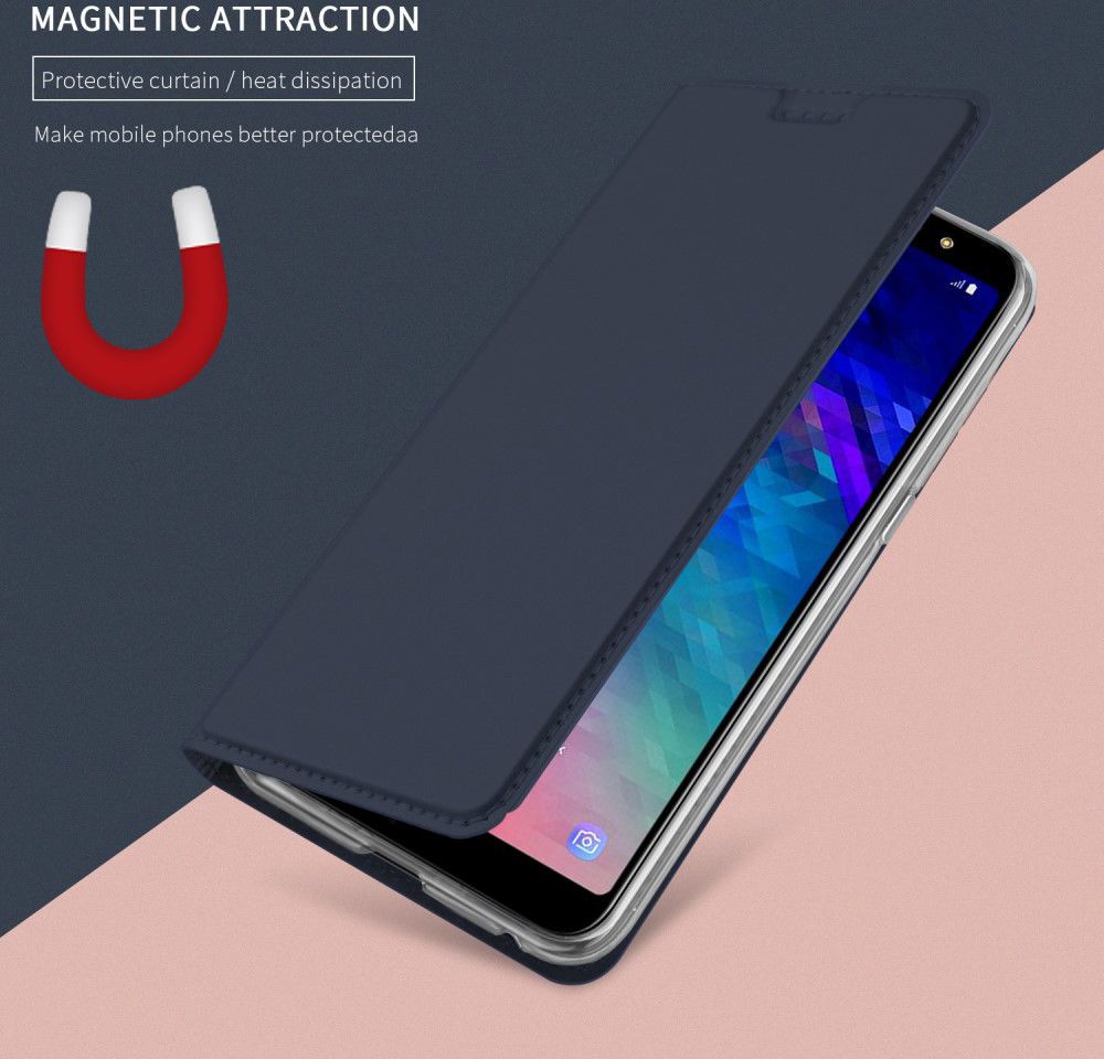 Samsung Galaxy A6 Plus Premium Hoesje met Kaarthouder Blauw afbeelding 6