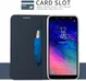 Samsung Galaxy A6 Plus Premium Hoesje met Kaarthouder Blauw afbeelding 2