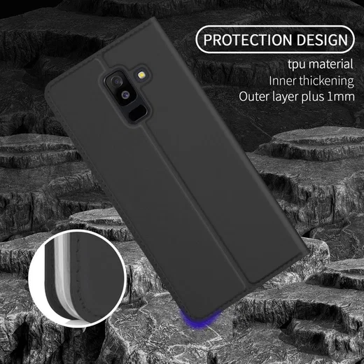 Samsung Galaxy A6 Premium Hoesje met Kaarthouder Zwart afbeelding 6