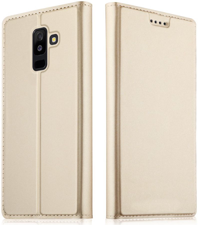 Samsung Galaxy A6 Premium Hoesje met Kaarthouder Goud afbeelding 1