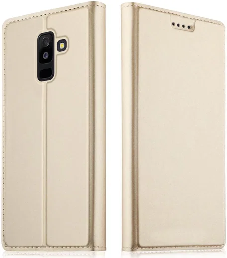 Samsung Galaxy A6 Premium Hoesje met Kaarthouder Goud afbeelding 1
