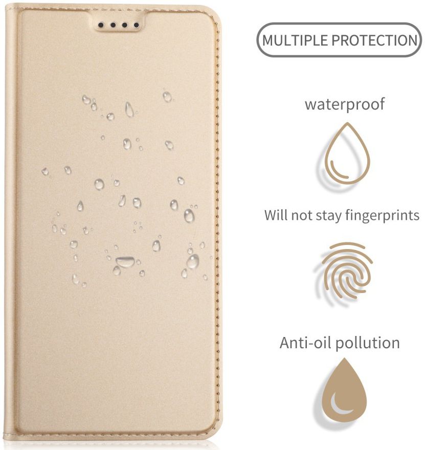 Samsung Galaxy A6 Premium Hoesje met Kaarthouder Goud afbeelding 4