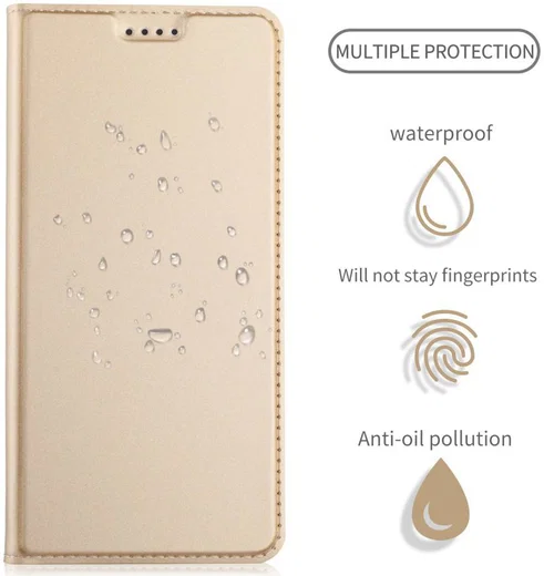 Samsung Galaxy A6 Premium Hoesje met Kaarthouder Goud afbeelding 4