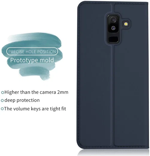 Samsung Galaxy A6 Premium Hoesje met Kaarthouder Blauw afbeelding 5