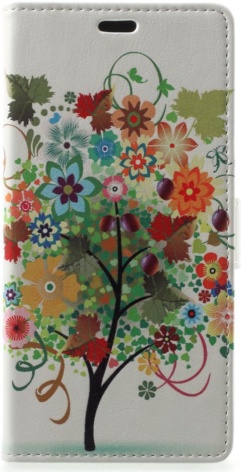 Samsung Galaxy A6 Lederen Portemonnee Hoesje met Tree Print afbeelding 1