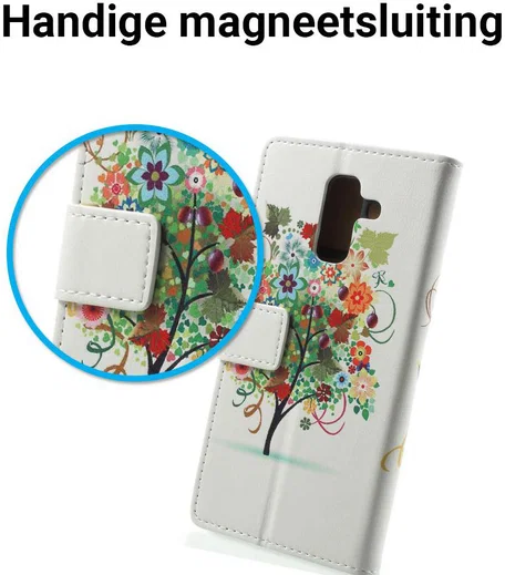 Samsung Galaxy A6 Lederen Portemonnee Hoesje met Tree Print afbeelding 2