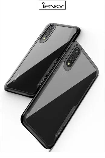 Ipaky Hybrid Back Cover Case Huawei P20 Lite Zwart afbeelding 2