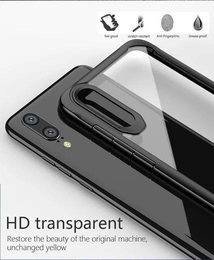 Ipaky Hybrid Back Cover Case Huawei P20 Lite Zwart afbeelding 3