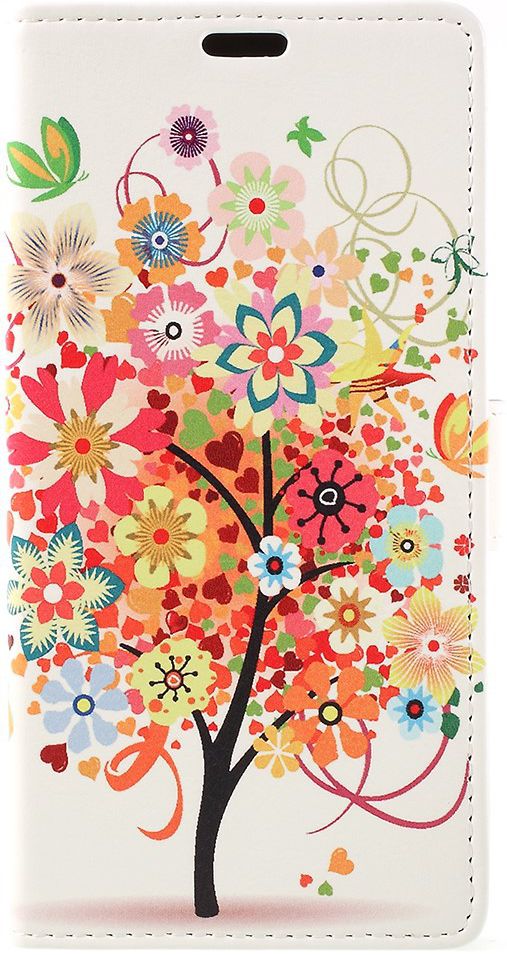 Samsung Galaxy J6 (2018) Lederen Portemonnee Hoesje Tree Print afbeelding 1