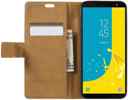 Samsung Galaxy J6 (2018) Lederen Portemonnee Hoesje Eiffeltoren Print afbeelding 2