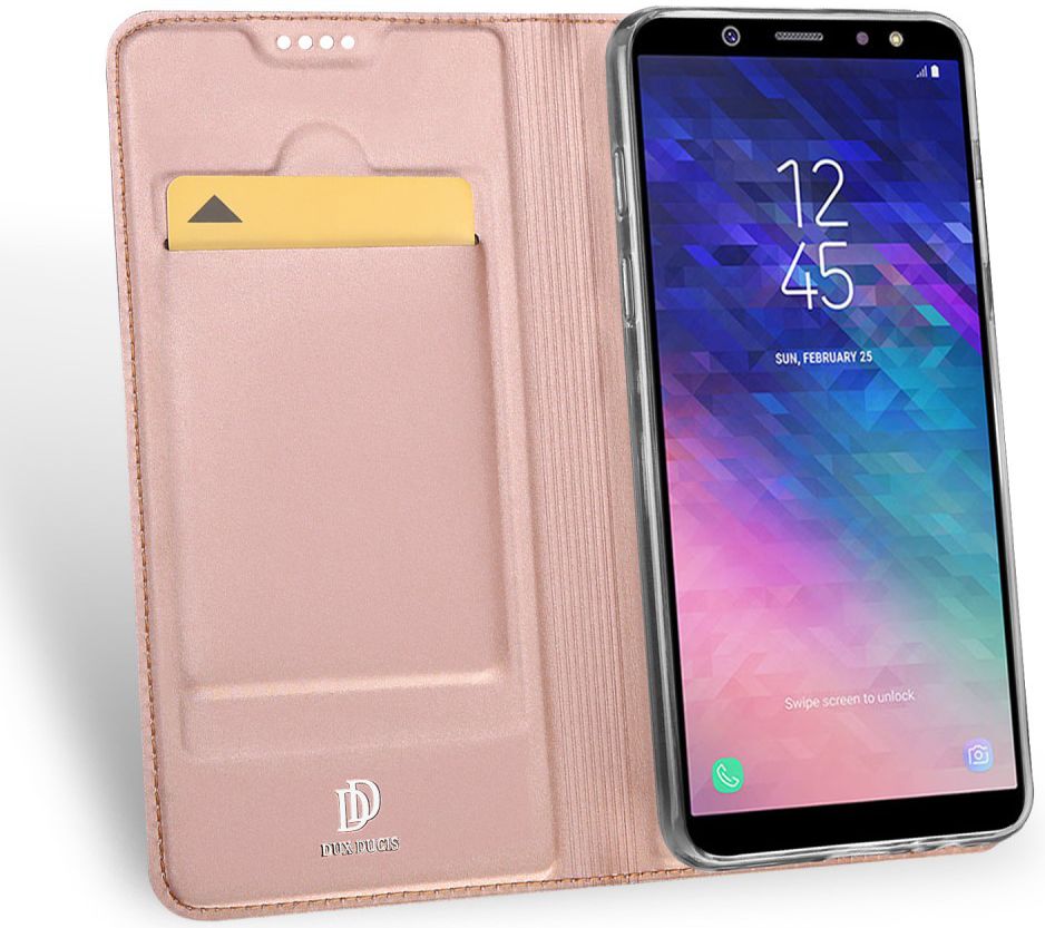 Dux Ducis Premium Book Case Samsung Galaxy A6 Hoesje Roze Goud afbeelding 2