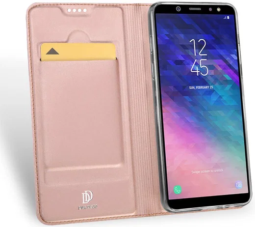 Dux Ducis Premium Book Case Samsung Galaxy A6 Hoesje Roze Goud afbeelding 2
