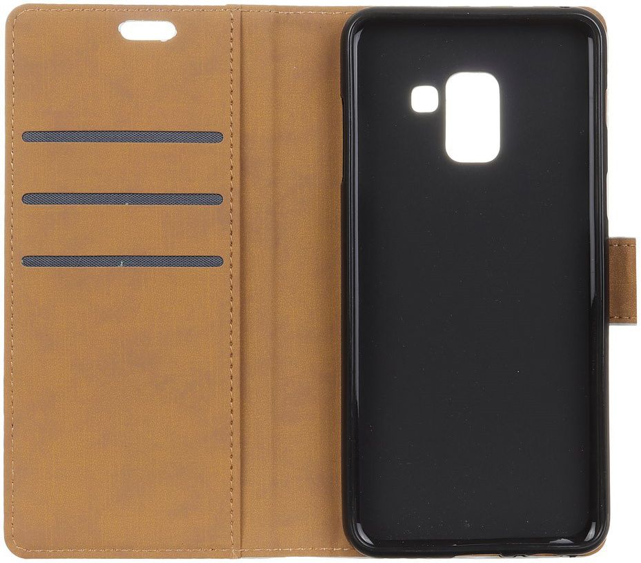Samsung Galaxy A6 Lederen Wallet Stand Hoesje Zilver afbeelding 9
