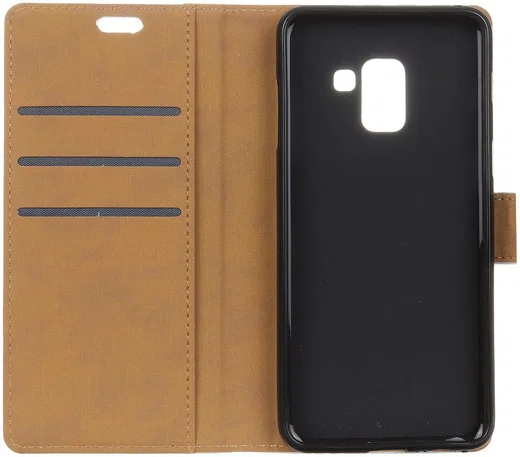 Samsung Galaxy A6 Lederen Wallet Stand Hoesje Zilver afbeelding 9