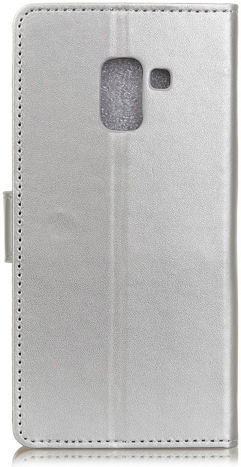 Samsung Galaxy A6 Lederen Wallet Stand Hoesje Zilver afbeelding 10