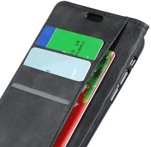 Samsung Galaxy A6 Lederen Wallet Book Case Zwart afbeelding 8