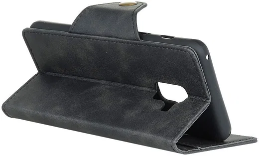 Samsung Galaxy A6 Lederen Wallet Book Case Zwart afbeelding 10