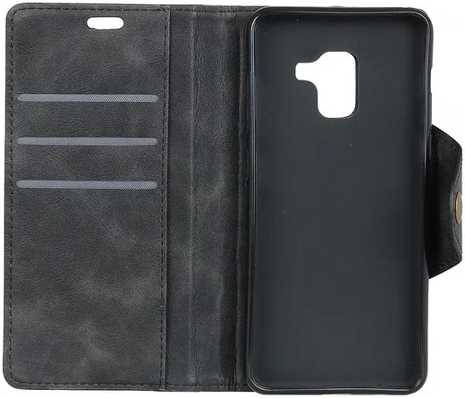 Samsung Galaxy A6 Lederen Wallet Book Case Zwart afbeelding 11
