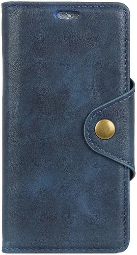 Samsung Galaxy A6 Lederen Wallet Book Case Blauw afbeelding 1