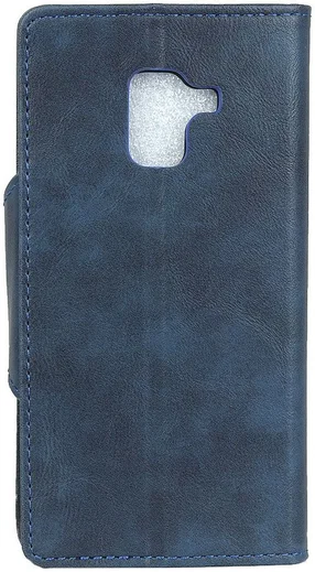 Samsung Galaxy A6 Lederen Wallet Book Case Blauw afbeelding 12