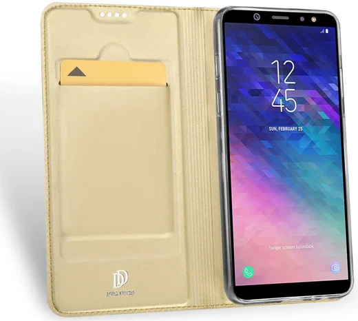 Dux Ducis Book Case Samsung Galaxy A6 Plus Hoesje Goud afbeelding 2