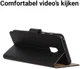 Samsung Galaxy A6 Plus Lederen Wallet Stand Hoesje Zwart afbeelding 6