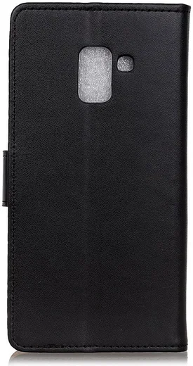 Samsung Galaxy A6 Plus Lederen Wallet Stand Hoesje Zwart afbeelding 11