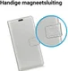 Samsung Galaxy A6 Plus Lederen Wallet Stand Hoesje Zilver afbeelding 3