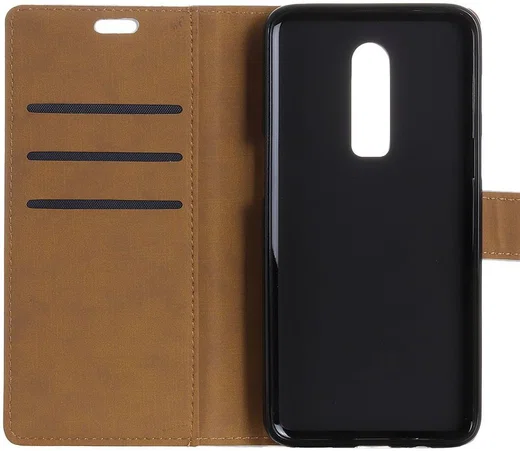 OnePlus 6 Lederen Wallet Stand Hoesje Zilver afbeelding 8