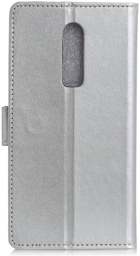 OnePlus 6 Lederen Wallet Stand Hoesje Zilver afbeelding 9