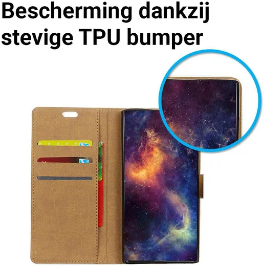 OnePlus 6 Lederen Wallet Stand Hoesje Zilver afbeelding 6