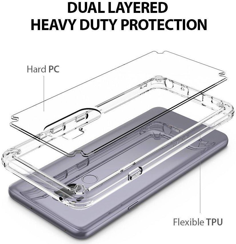 Ringke Fusion LG G7 ThinQ Hoesje Doorzichtig Orchid Purple afbeelding 2