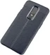 OnePlus 6 Hoesje Back Cover met Lederen Texuur Blauw afbeelding 2