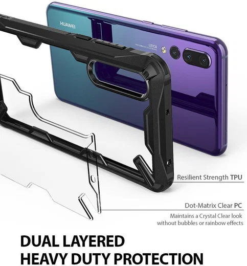 Ringke Fusion X Huawei P20 Pro Hoesje Doorzichtig Black afbeelding 3