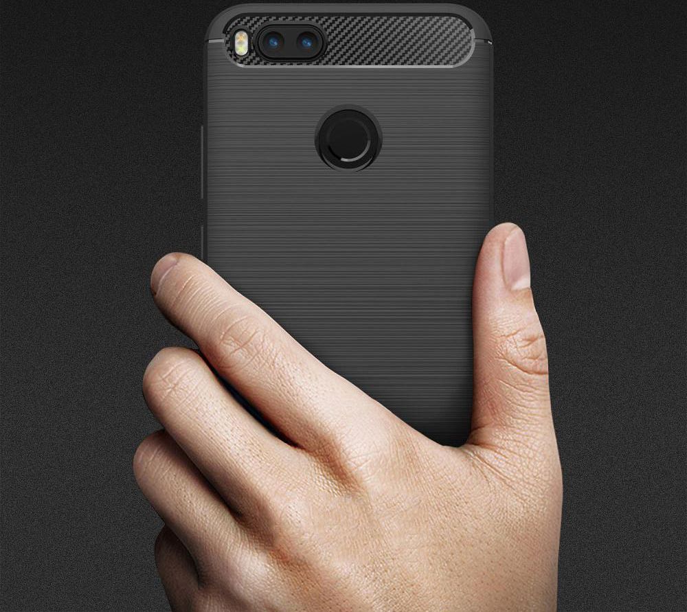 Xiaomi Mi A1 geborsteld TPU Hoesje Zwart afbeelding 7
